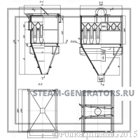Чертеж циклона  БЦ 259-(4x3)