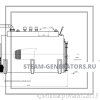 Чертеж парового котла на газе 1000 кг/ч